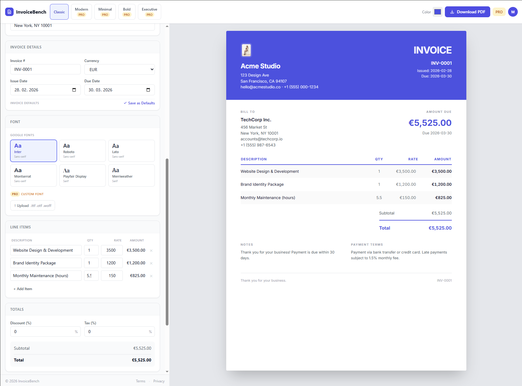 InvoiceBench gallery image
