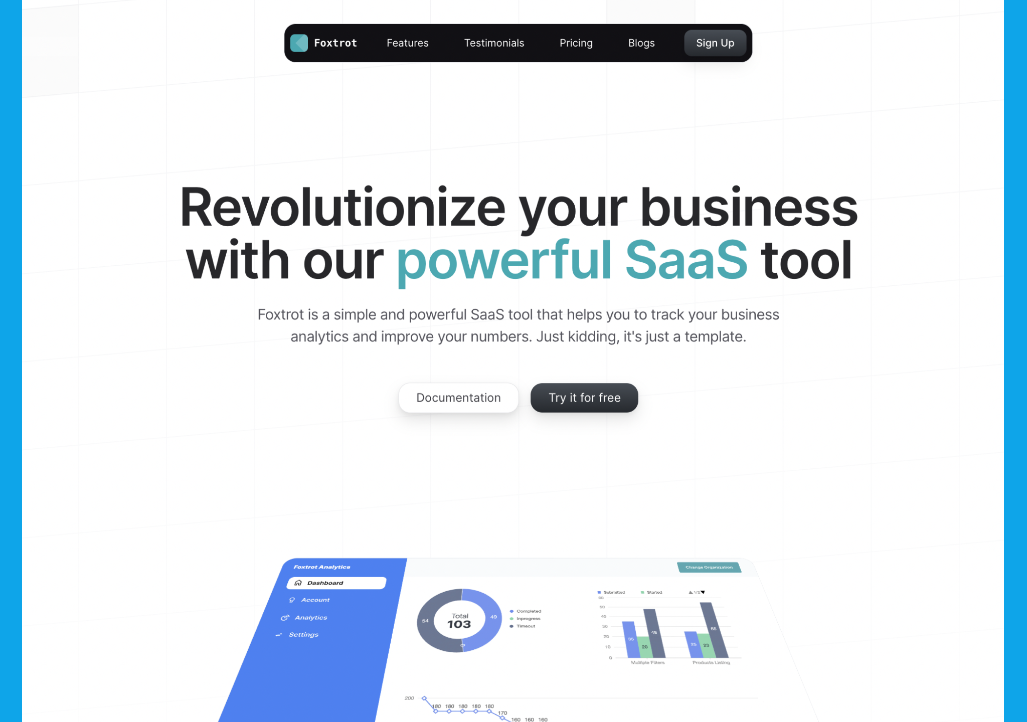 وسائط Foxtrot - قالب التسويق SaaS 1