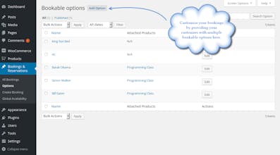 WooCommerce bookings and reservation gallery image