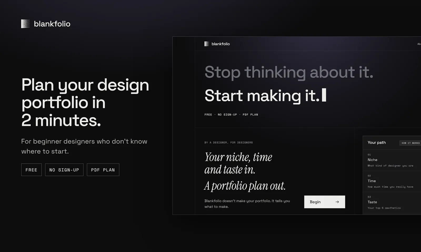 Blankfolio screenshot 1
