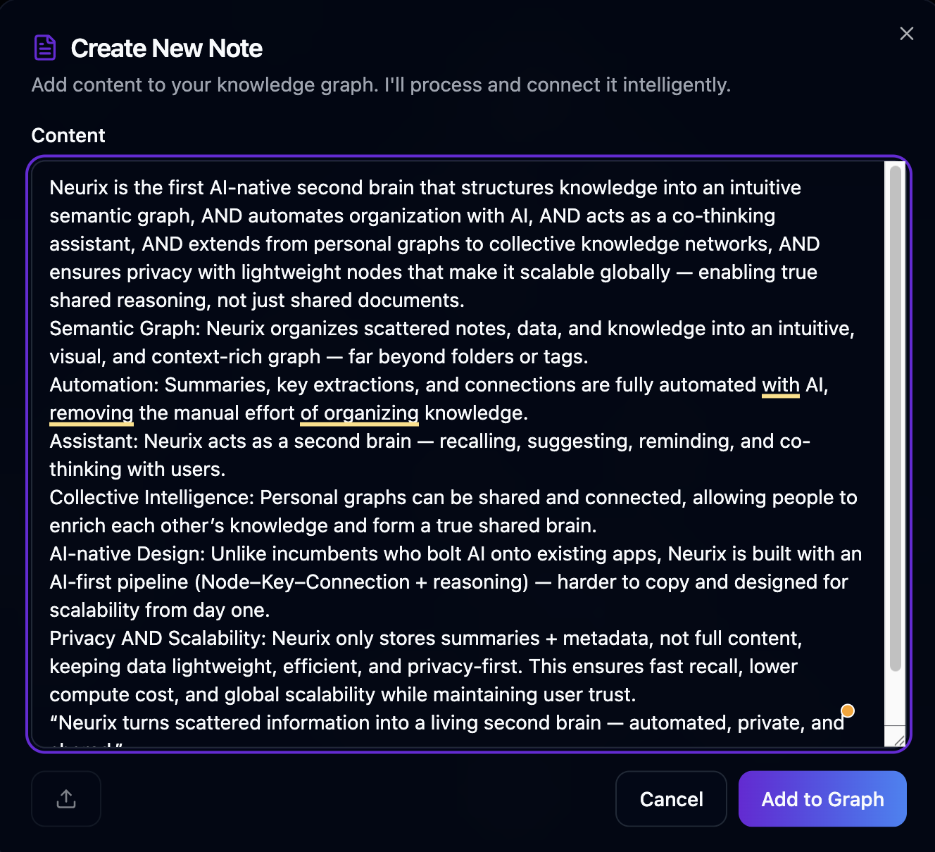 Neurix - Screenshot 2 showing product features and functionality
