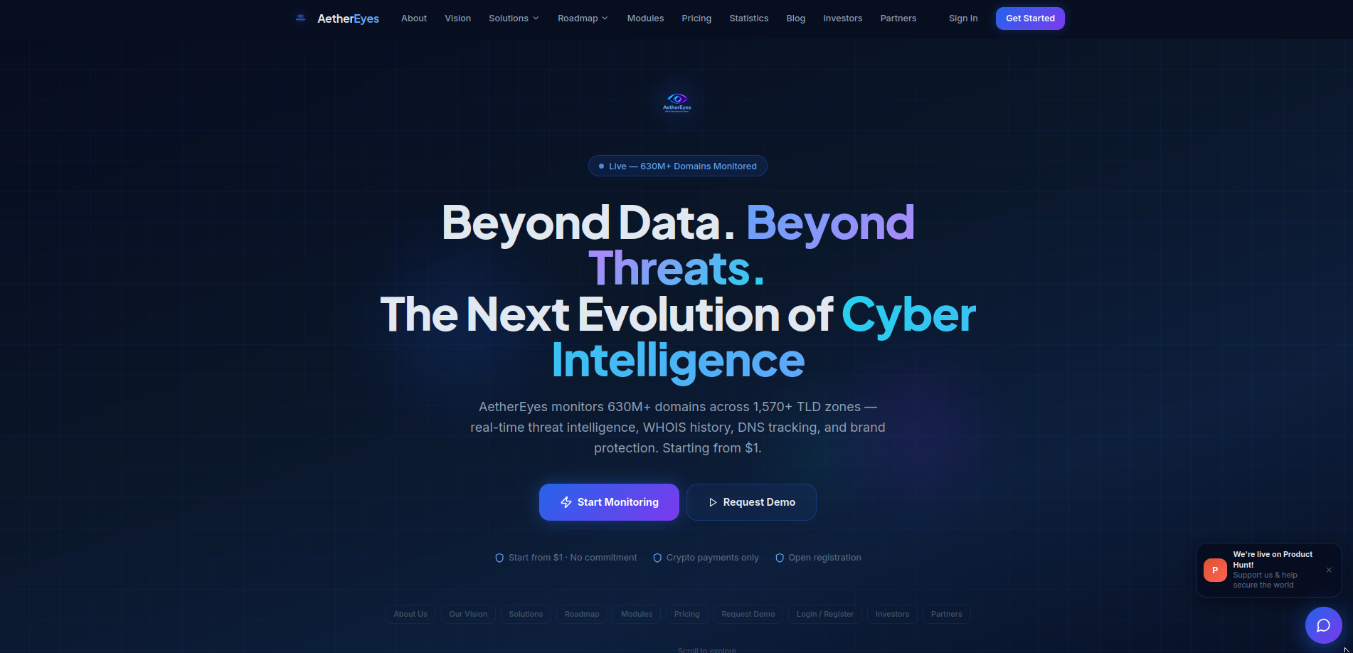 AetherEyes — Beyond Data. Beyond Shadow. gallery image