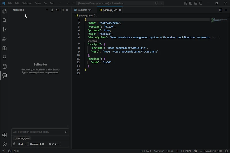 Selfcoder - Local AI coding assistant screenshot 3