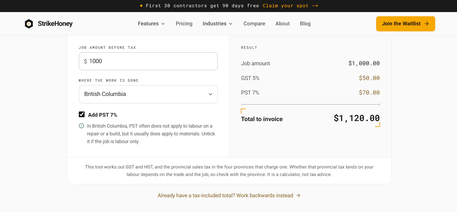 GST/HST Calculator screenshot 2