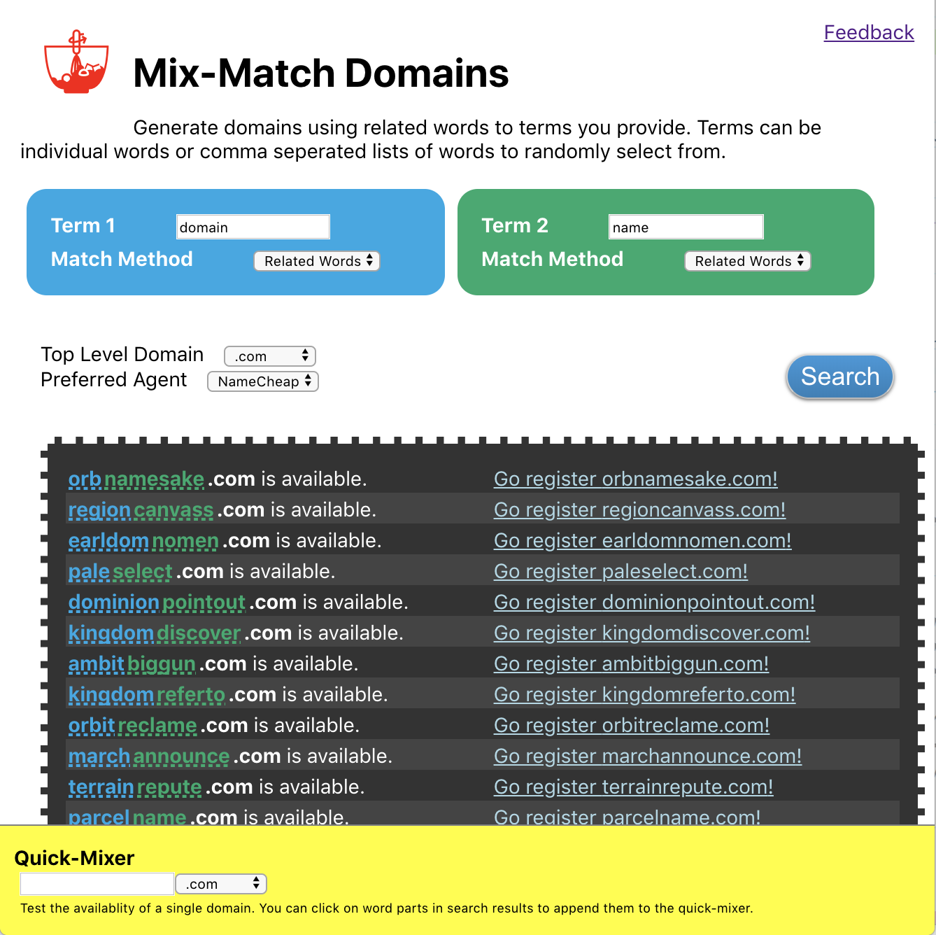Mix-Match Domains