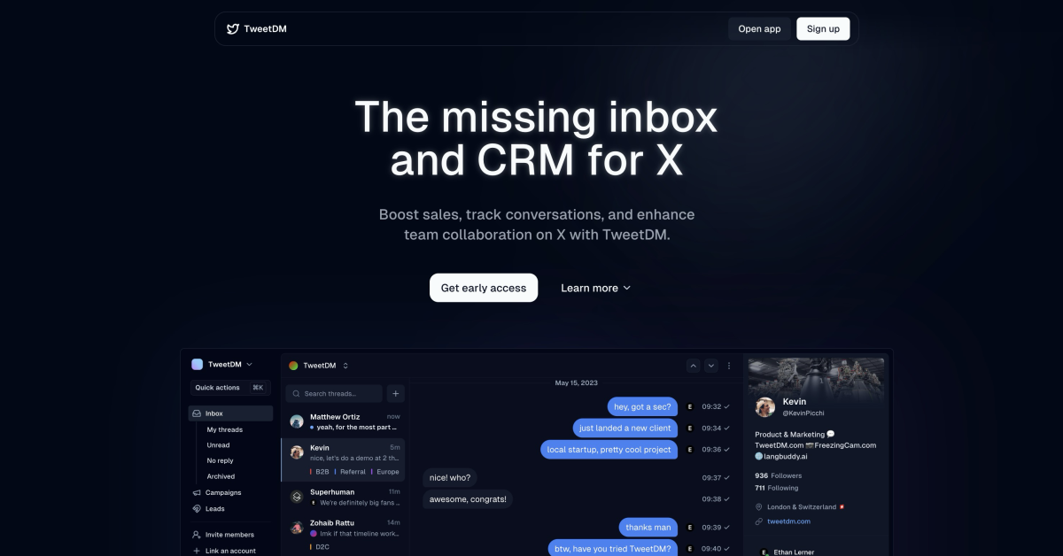 Tweetdm - La posta in arrivo e CRM per x media 2