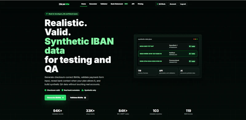 IBANgen screenshot 1