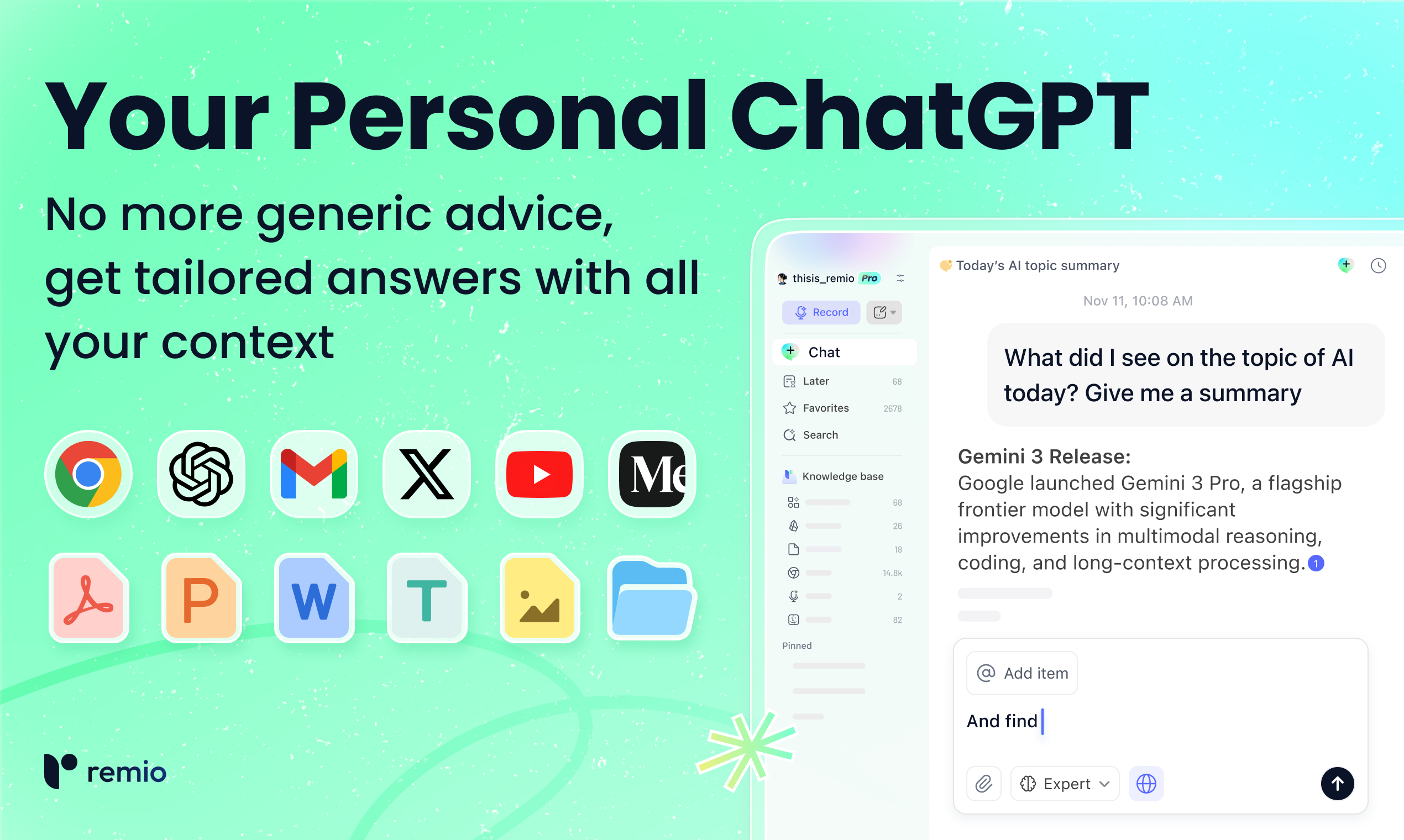 remio 2.0 - Main product screenshot demonstrating key features and user interface