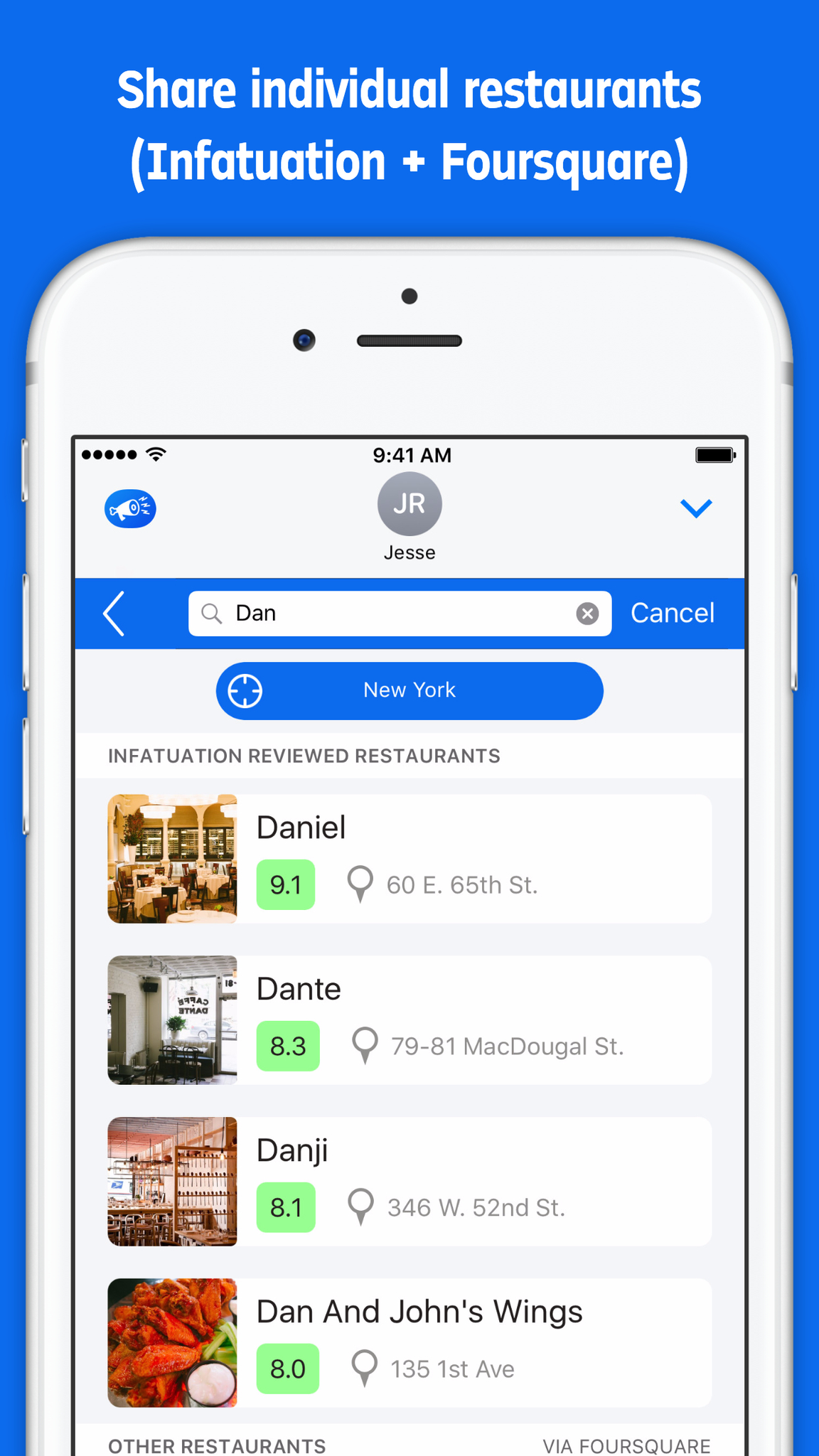 The Infatuation's iMessage App gallery image