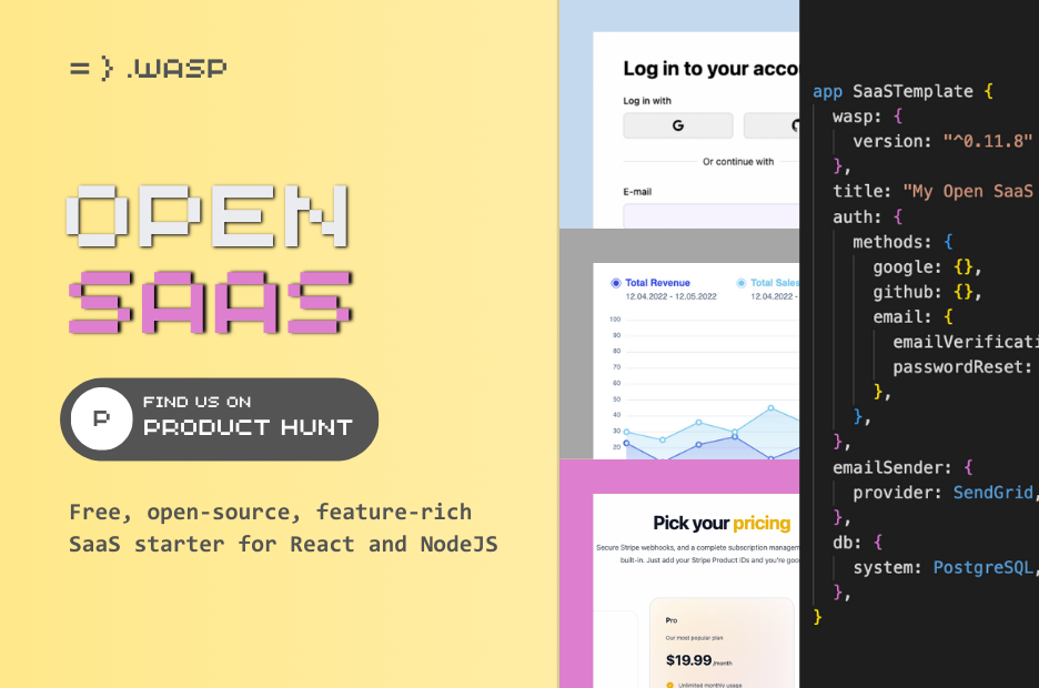 Открыть саас - Открытый исходный код и 100% бесплатный React & Node.js SaaS Starter медиа 2