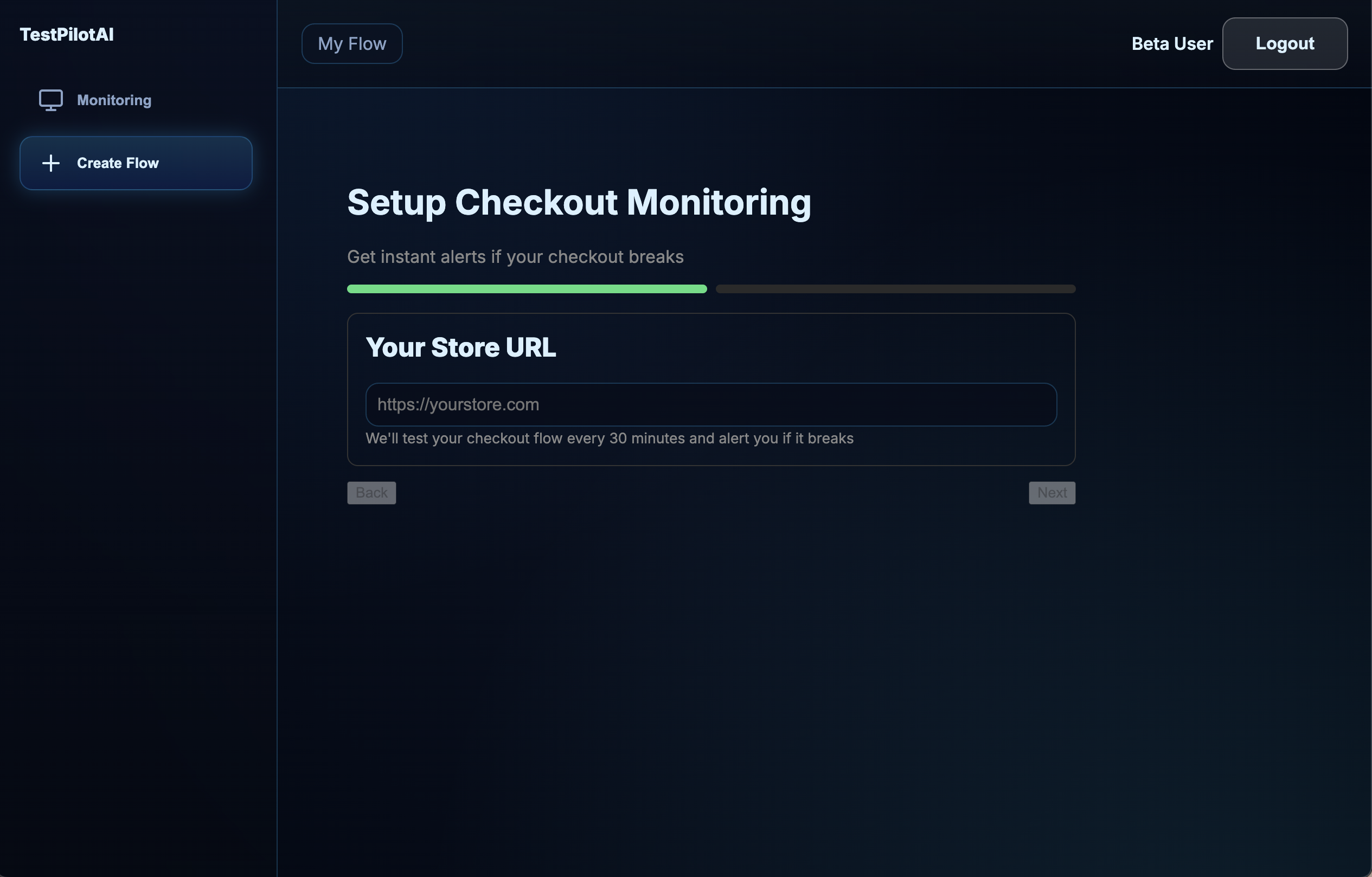 TestPilotAI - Screenshot 2 showing product features and functionality