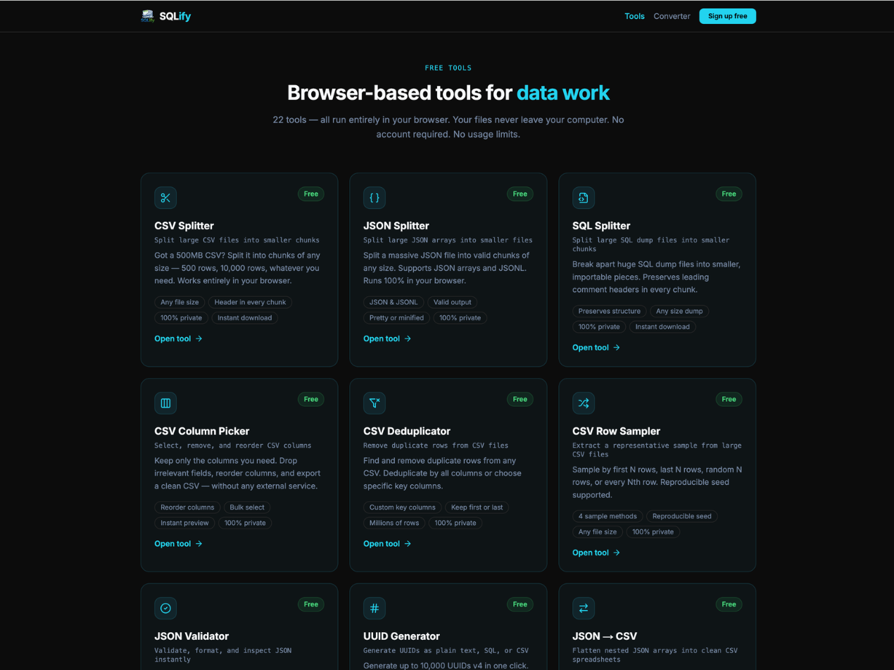 SQLify - tool which makes data jobs easy gallery image
