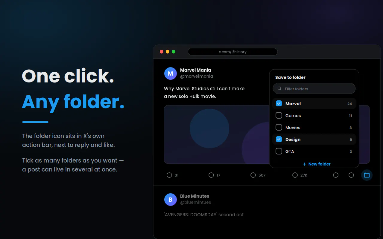 Bookmark Organizer for Twitter & X gallery image