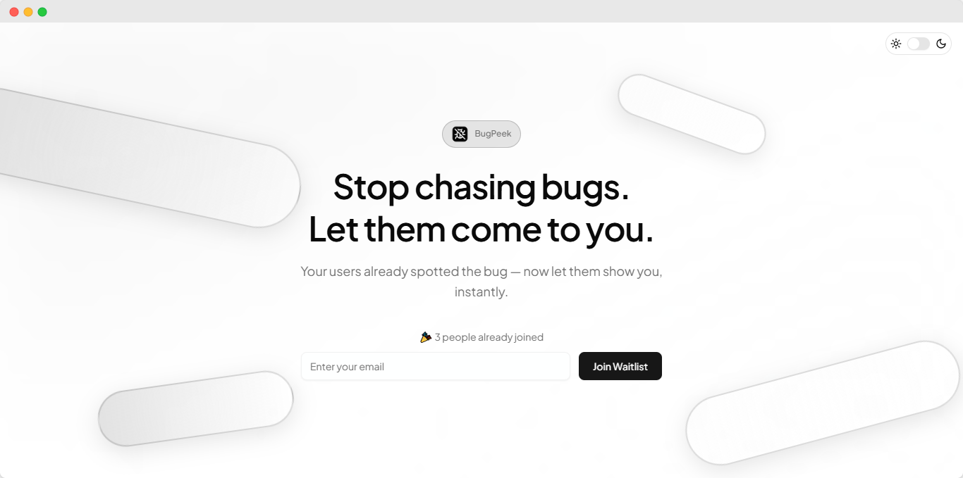 Mídia 1 de Bugpeek - Pare de perseguir bugs.Deixe -os vir até você.