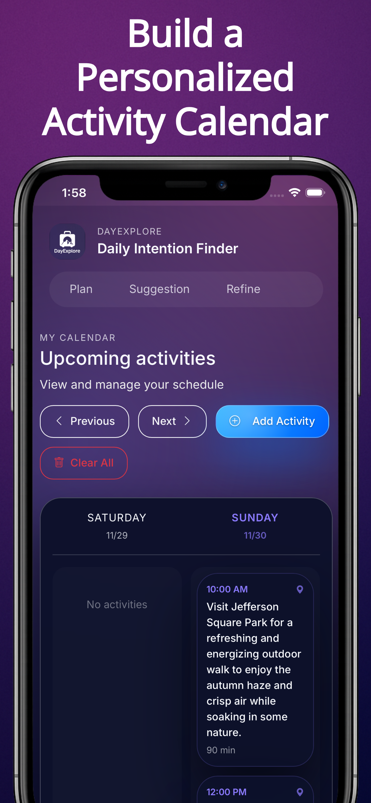 Day Explore - Screenshot 4 showing product features and functionality