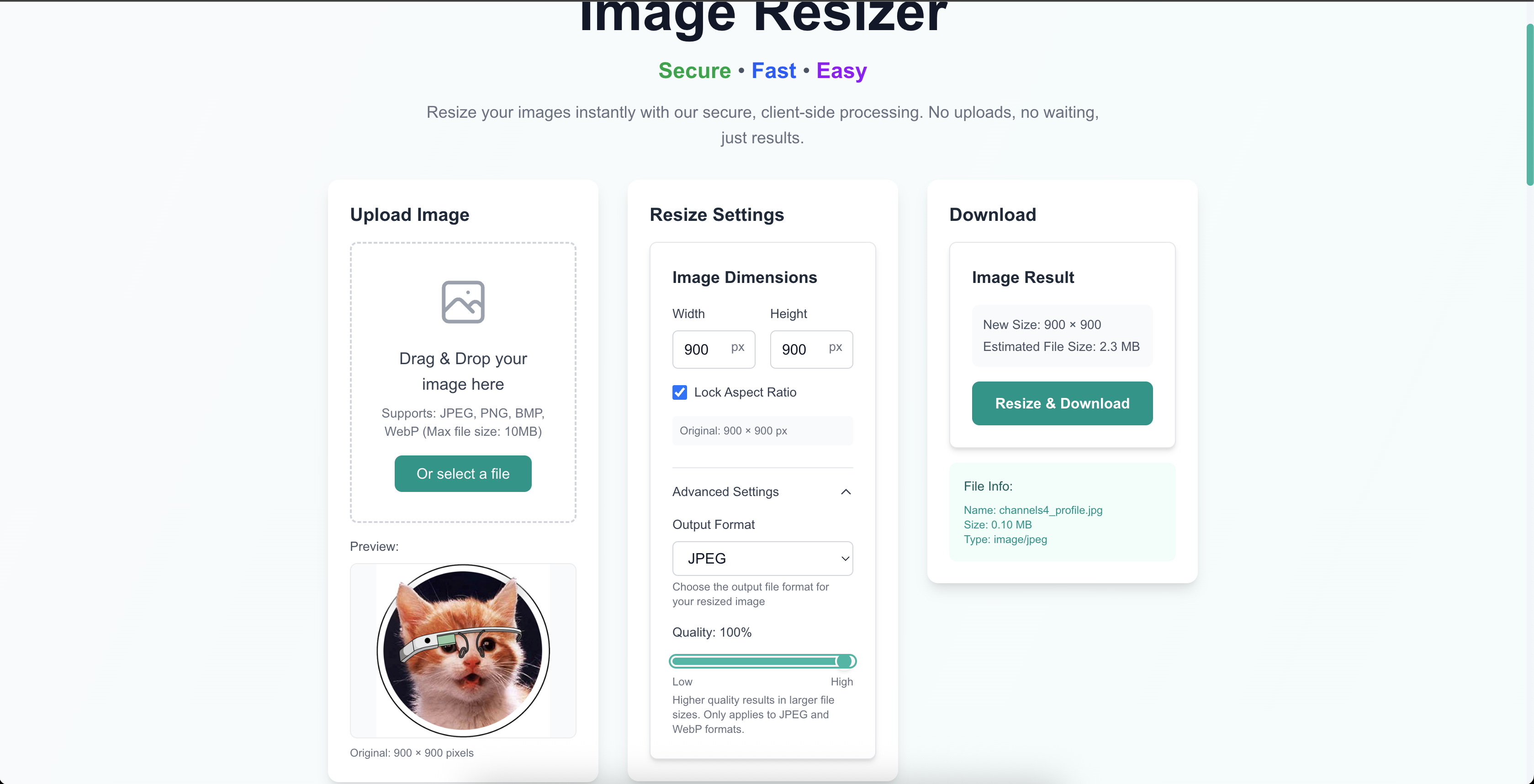 PixelPerfect Resizer - Main screenshot showing features and interface