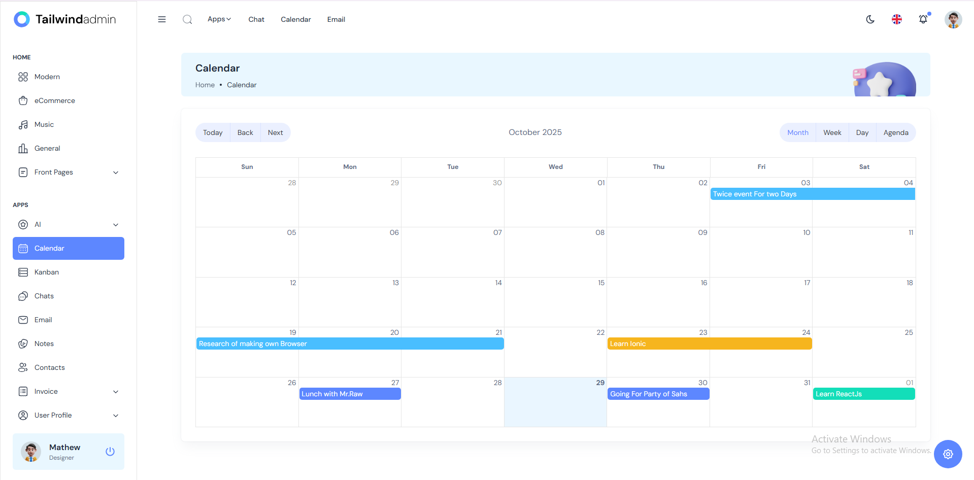 Tailwindadmin gallery image