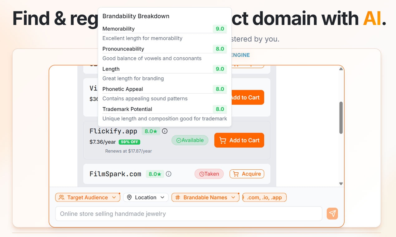 Domain Recommendations Search Engine gallery image