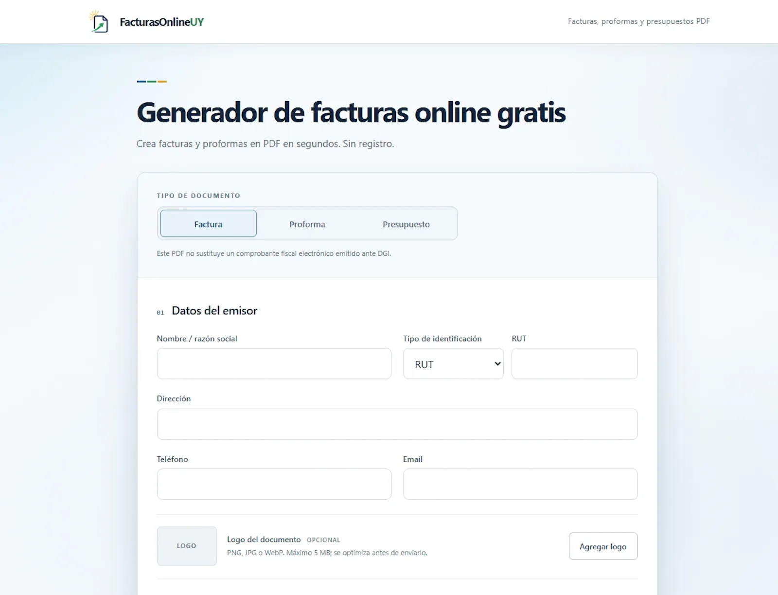Creador/Generador de Facturas screenshot 1