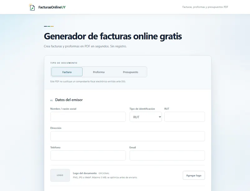 Creador/Generador de Facturas screenshot 1