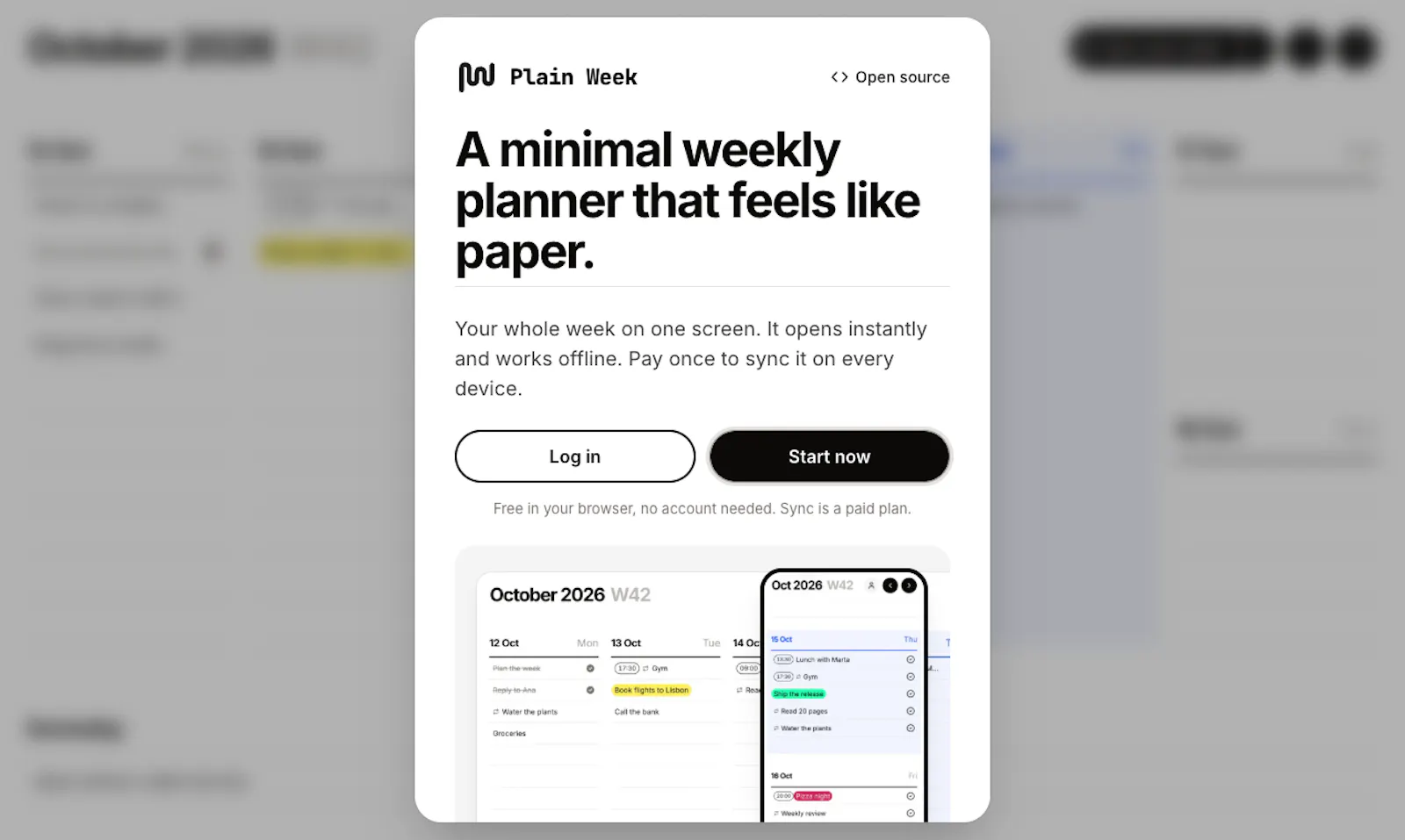 Plain Week screenshot 2