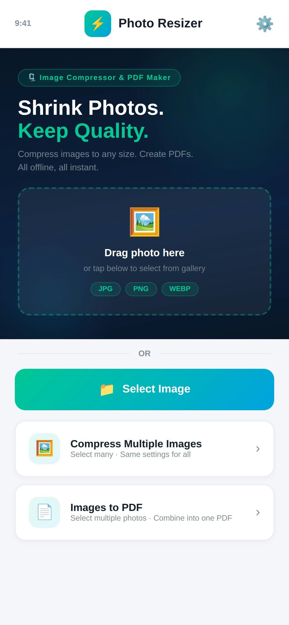 NextGen Photo Compressor - Screenshot 3 showing product features and functionality
