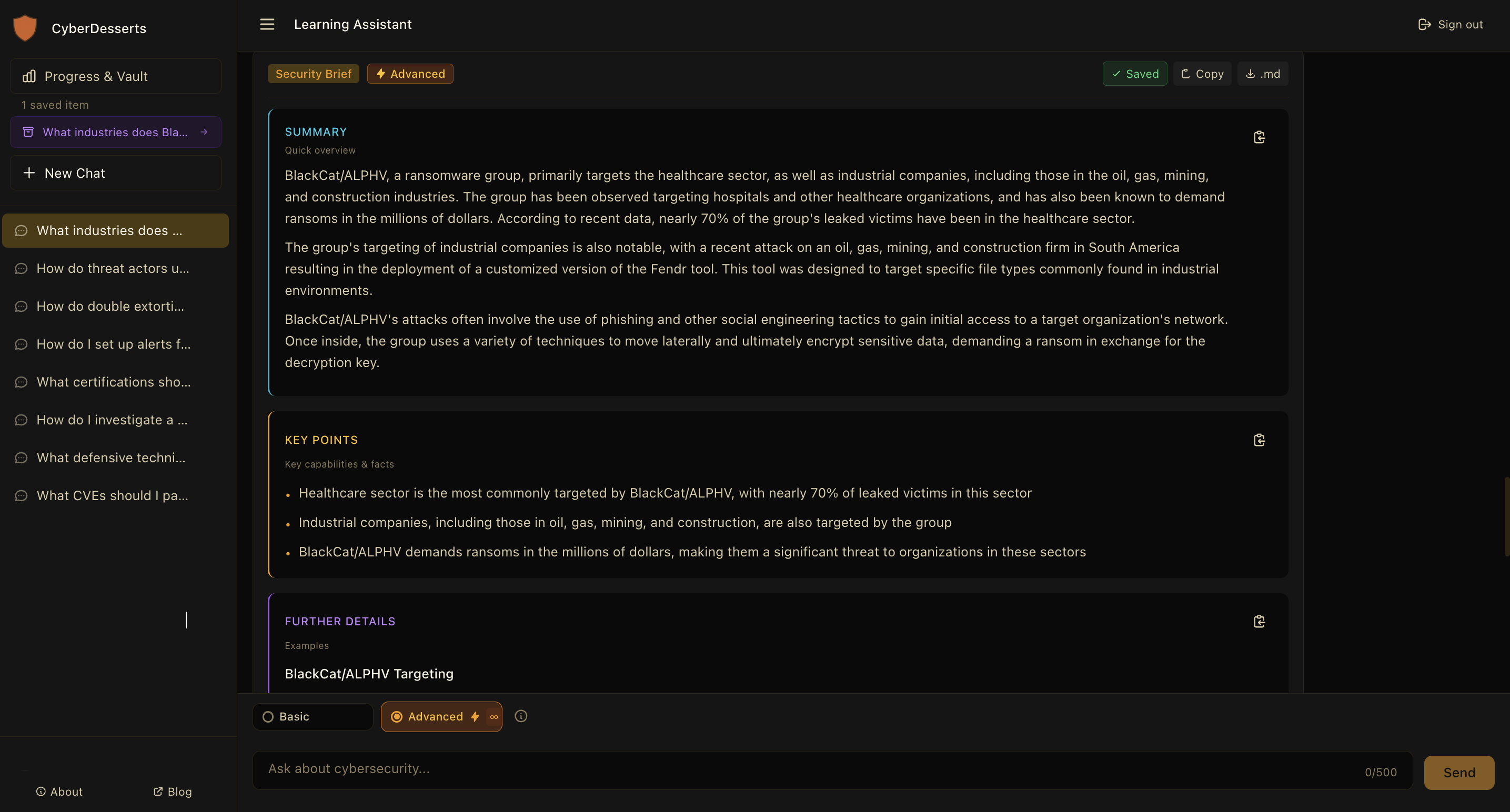 Cybersecurity Learning Assistant gallery image
