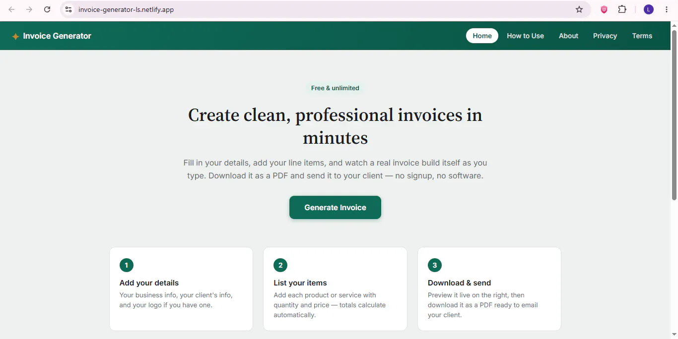Free Invoice Generator gallery image