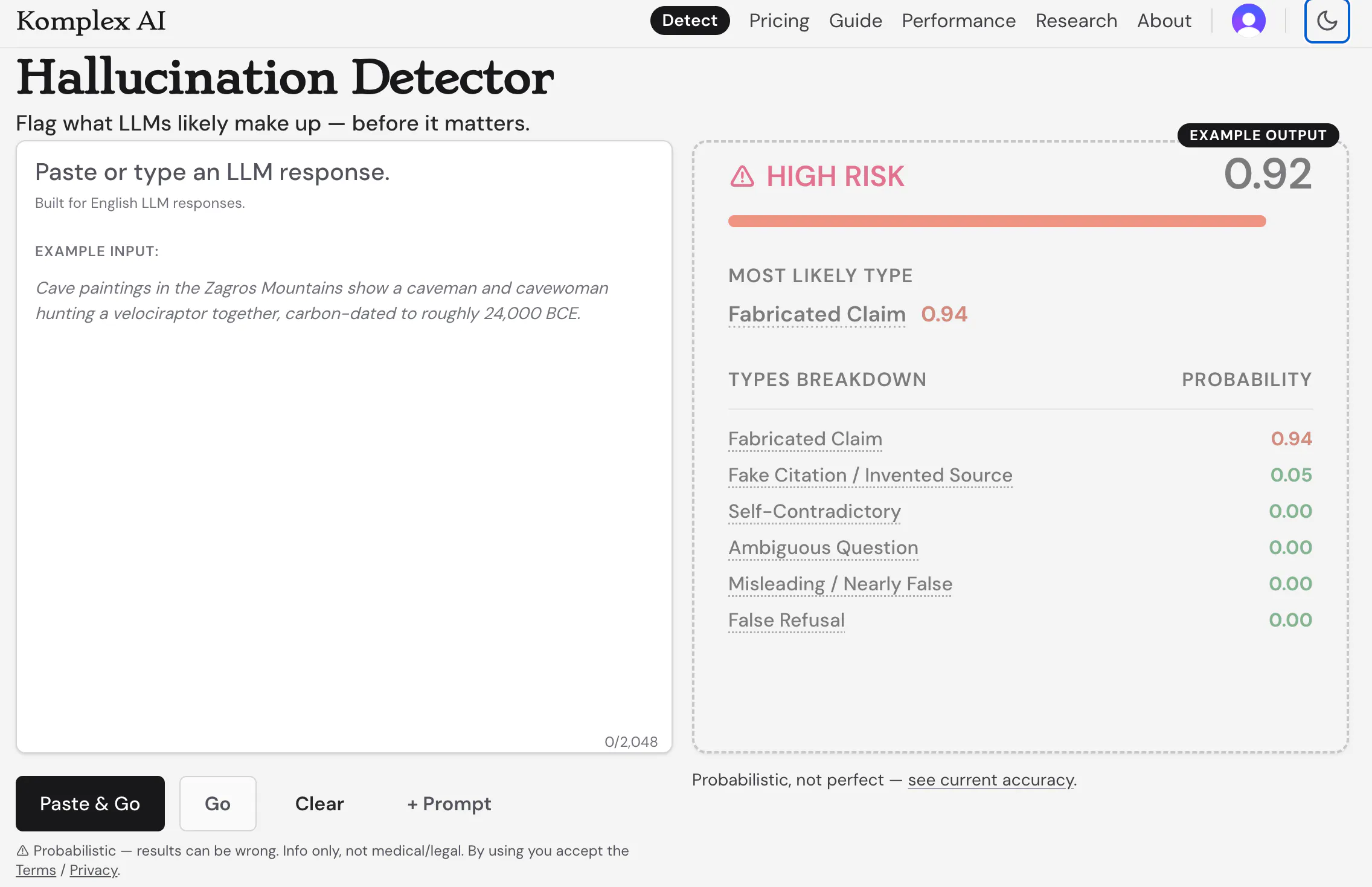 Hallucination Detector by Komplex AI gallery image