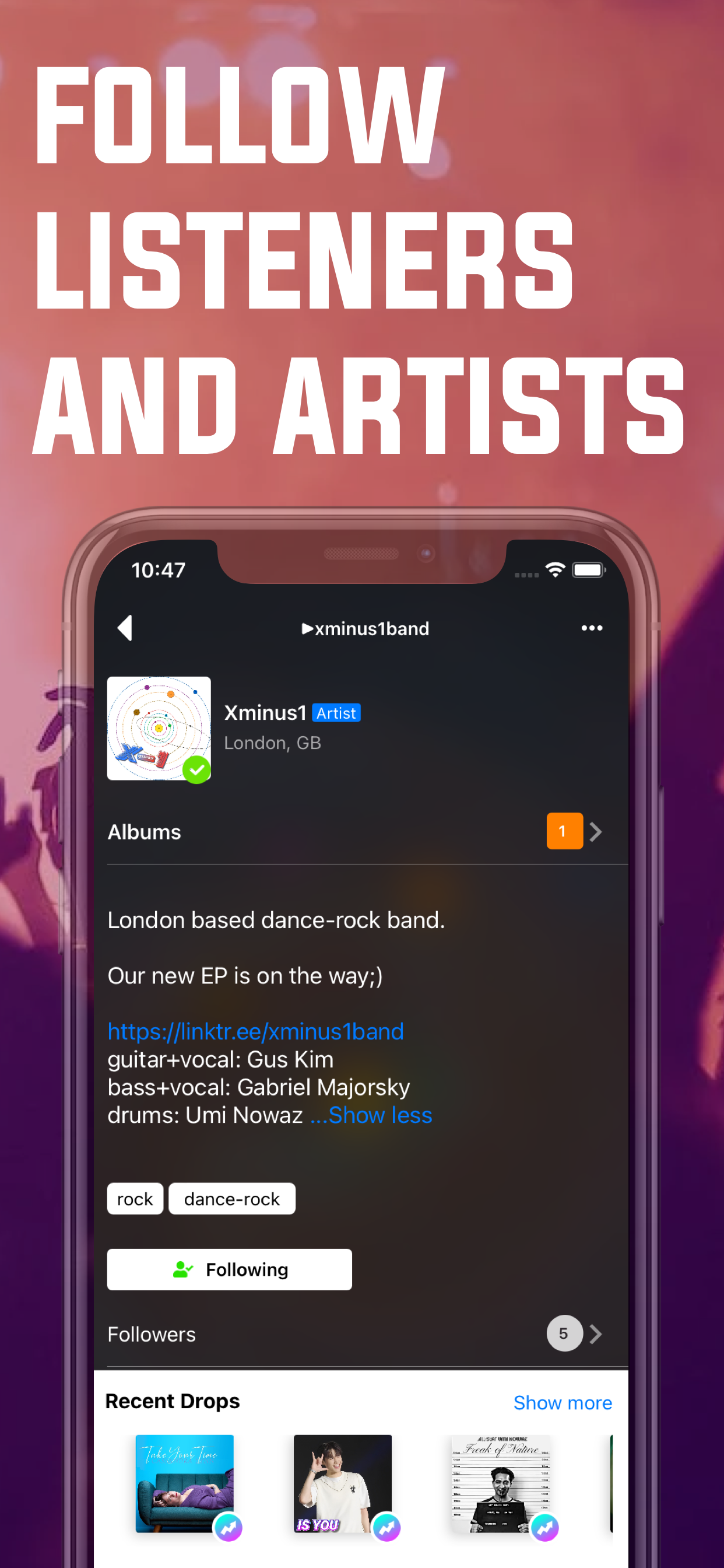 Songdrop - La música nos conecta - música, independiente, iOS, aplicación media 8