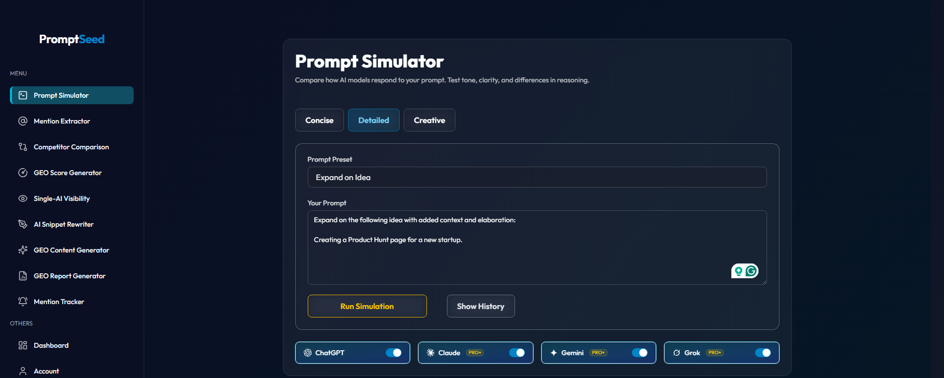 PROMPTSEED - Googleだけでなく、AIの回答にランク付けされます。メディア1