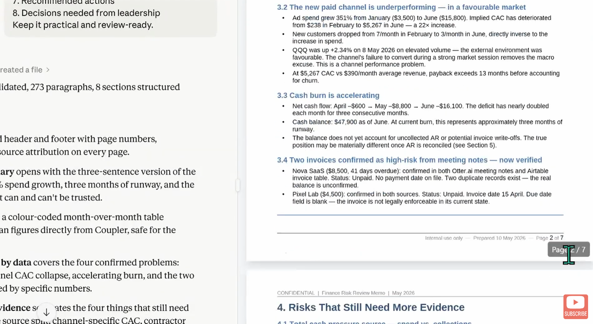 Claude Finance Risk Review Workflow gallery image