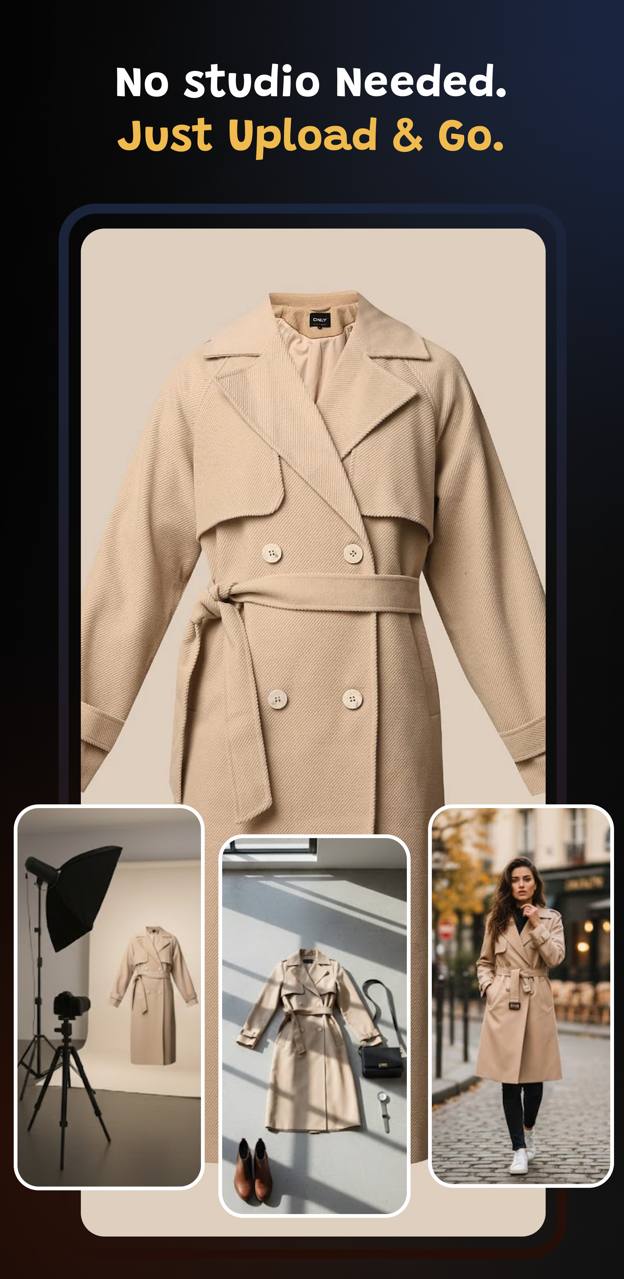 AI Studio - Model Photoshoots, No Studio - Main product screenshot demonstrating key features and user interface