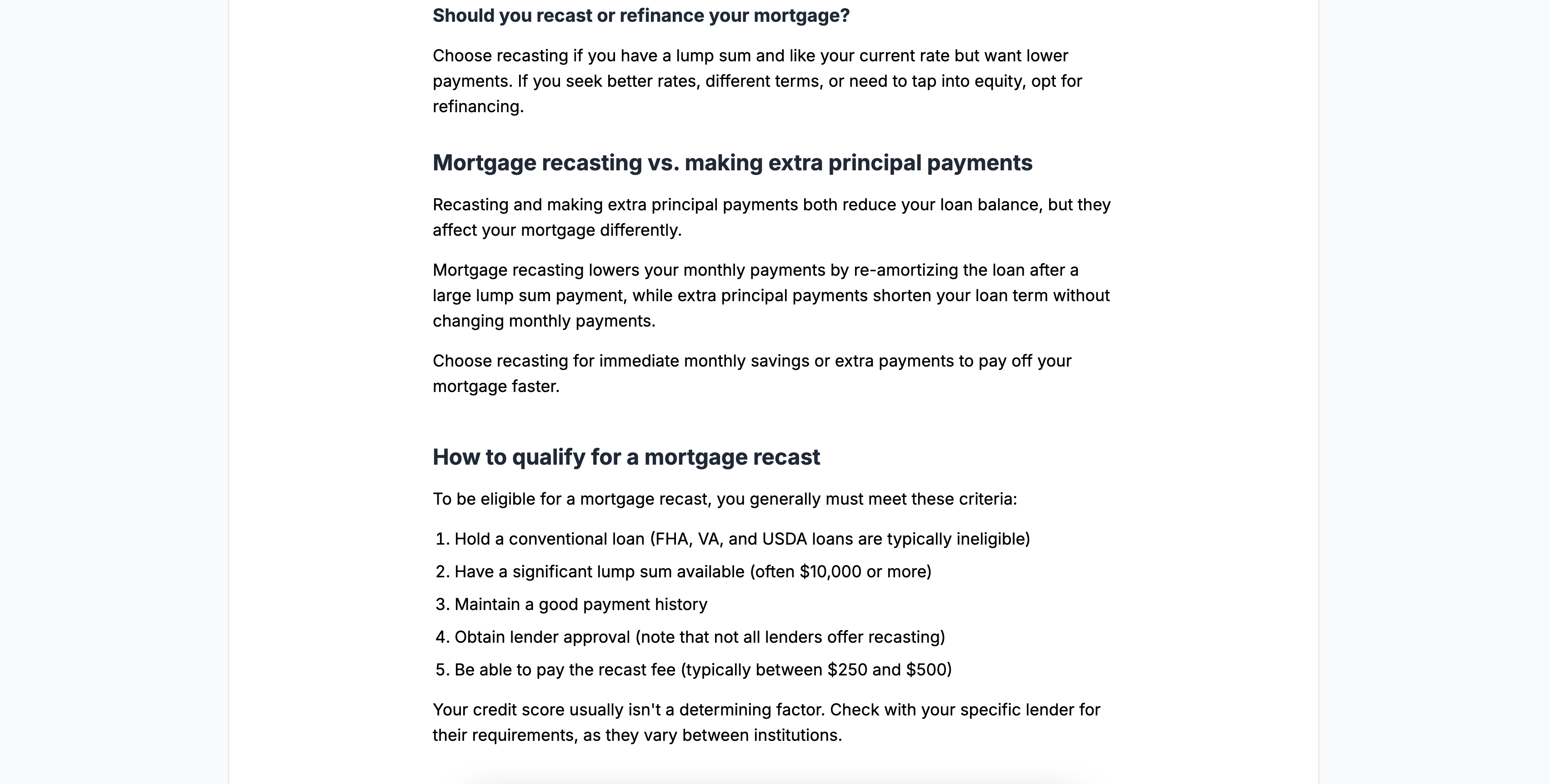 Mortgage Recast Calculator gallery image