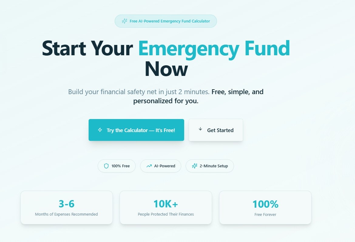 Média Calculateur de fonds d'urgence gratuit alimenté par l'IA - Planifiez plus intelligemment.Connaissez votre score de sécurité en matière d’épargne.💰 2