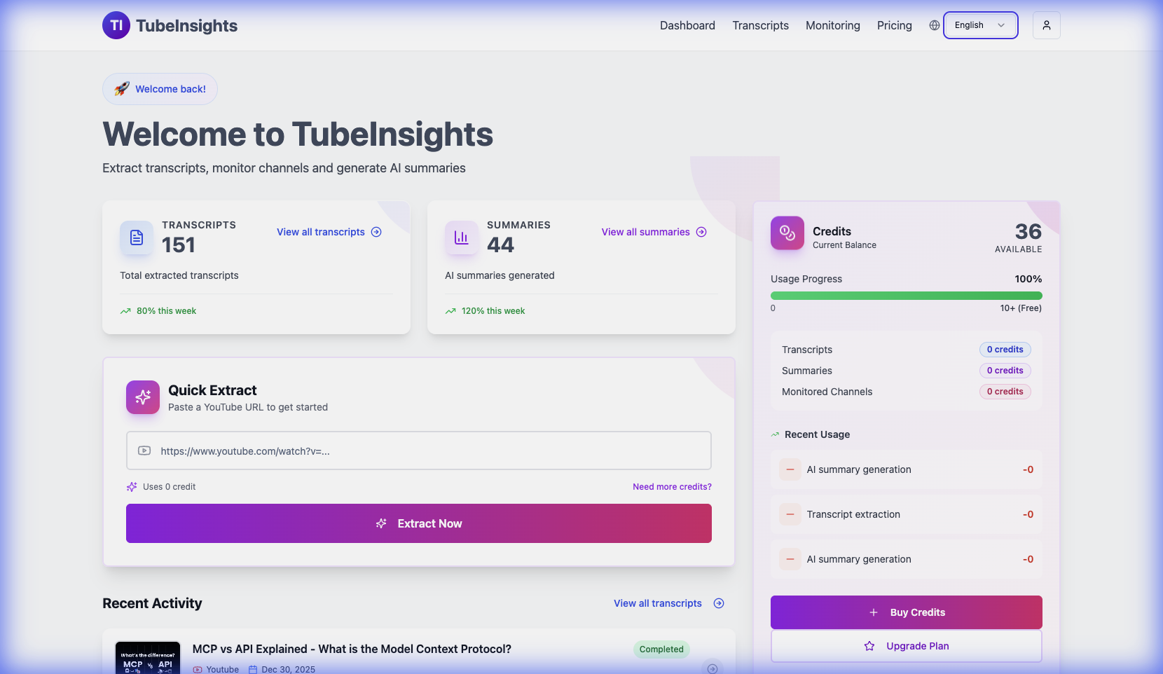 Tube Insights gallery image