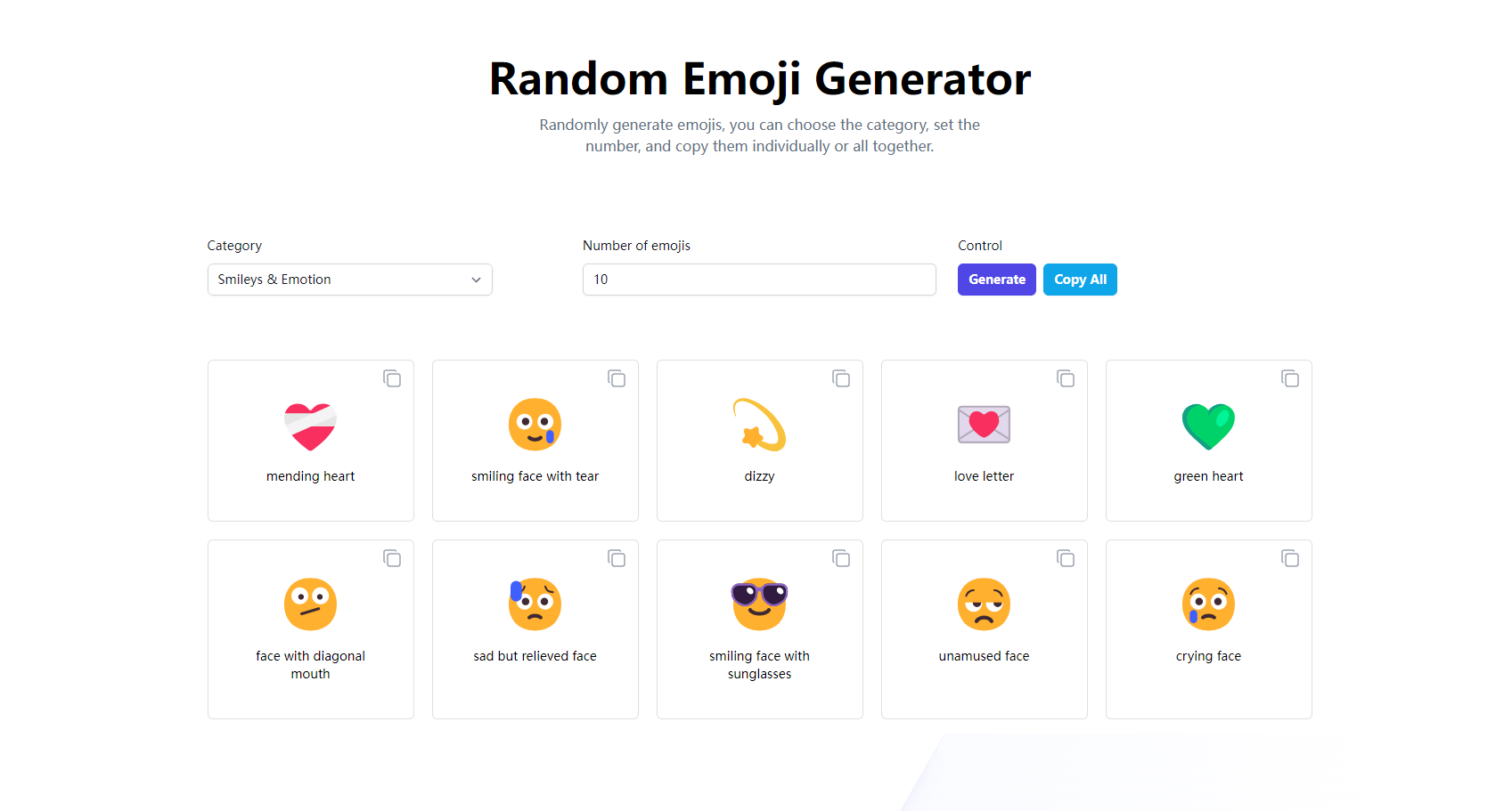 https://emojigenerator.top/ - Случайный генератор смайликов медиа 1
