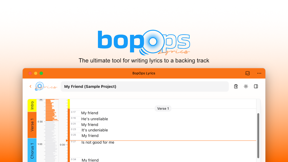 Testi di Bopops - Lo strumento finale per scrivere testi su una traccia di supporto. media 2