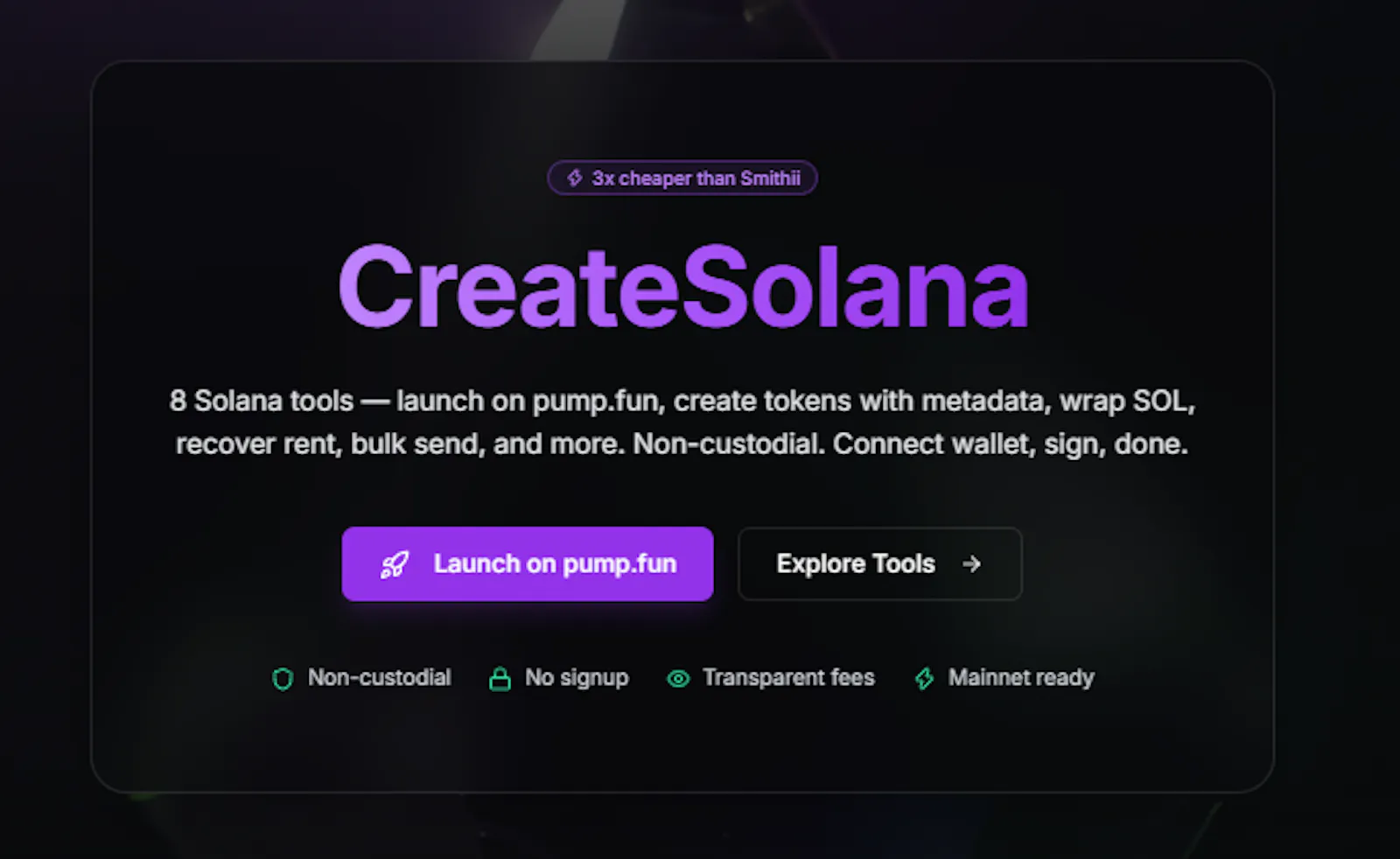CreateSolana screenshot 2