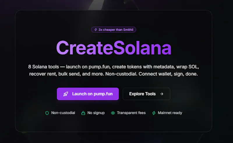 CreateSolana screenshot 2