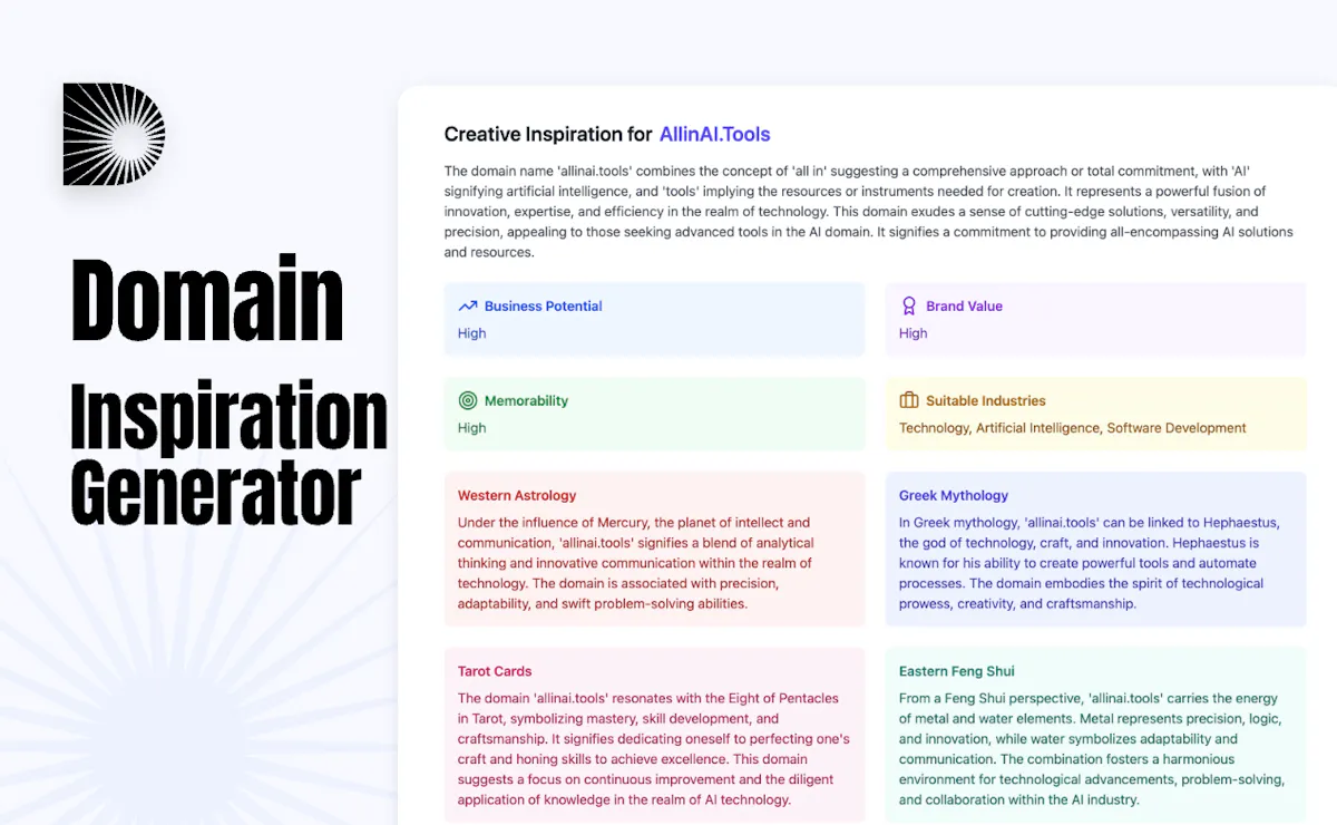 Domain Name Inspiration Generator