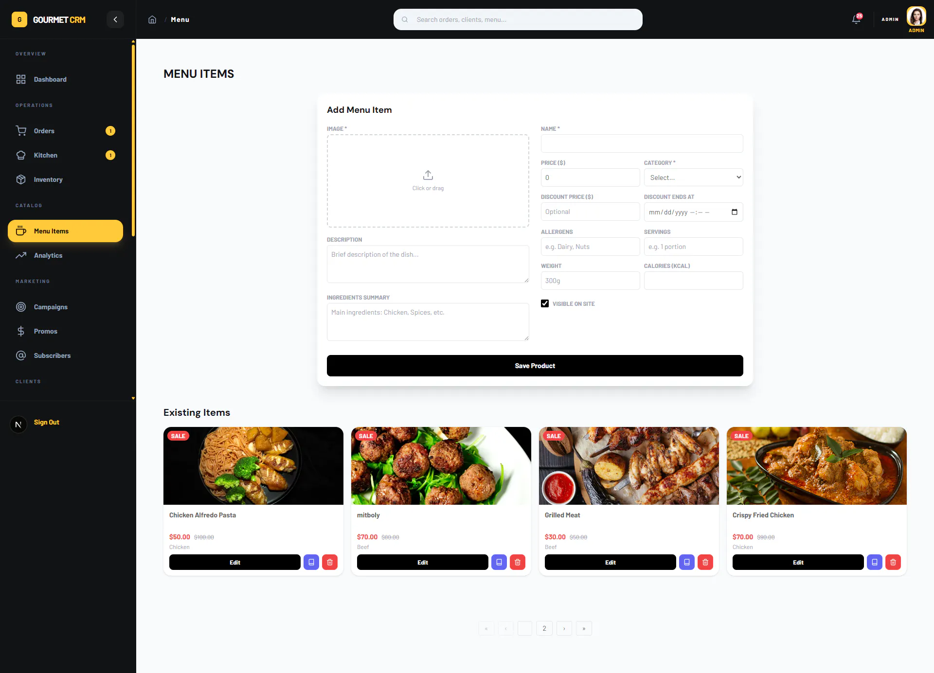 Gourmet CRM — Restaurant OS gallery image