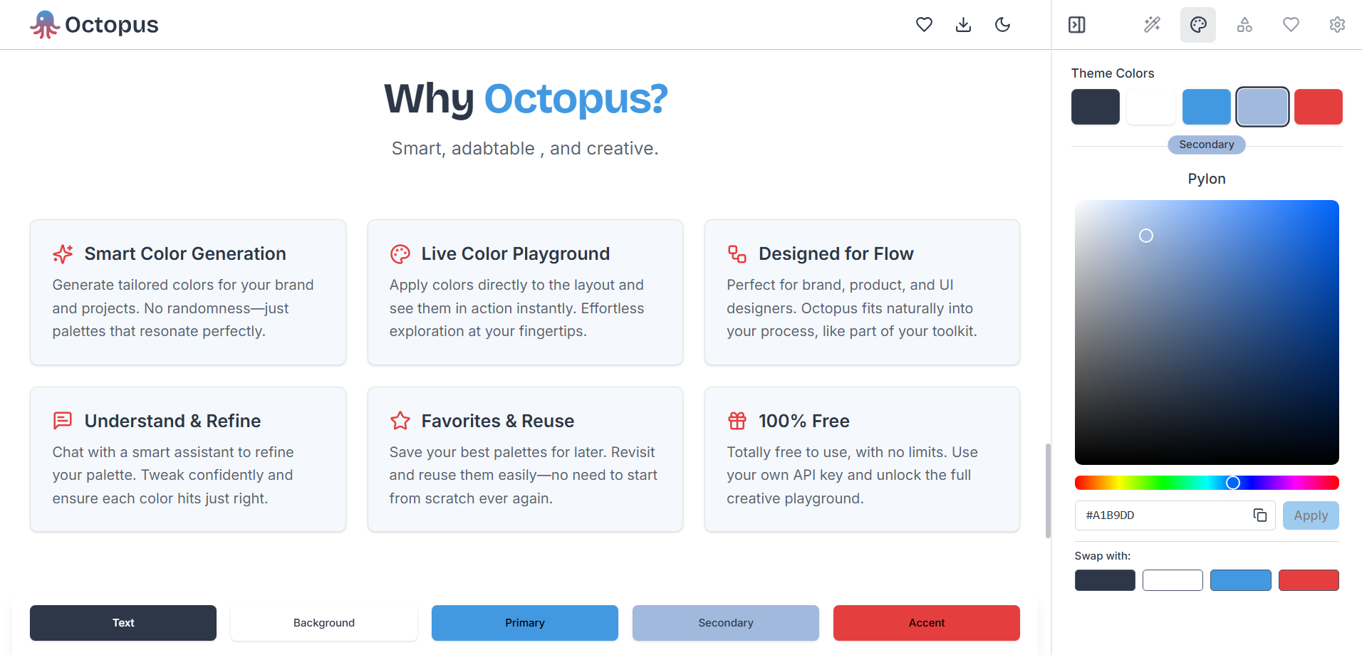 Oktopus - Smart, adaptives Farbwerkzeug für Branding und Logo -Design Medien 4