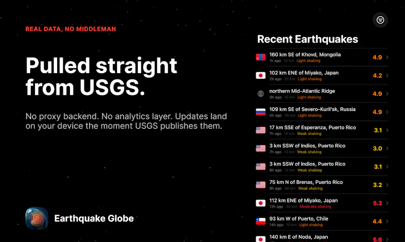 Earthquake Globe screenshot 3