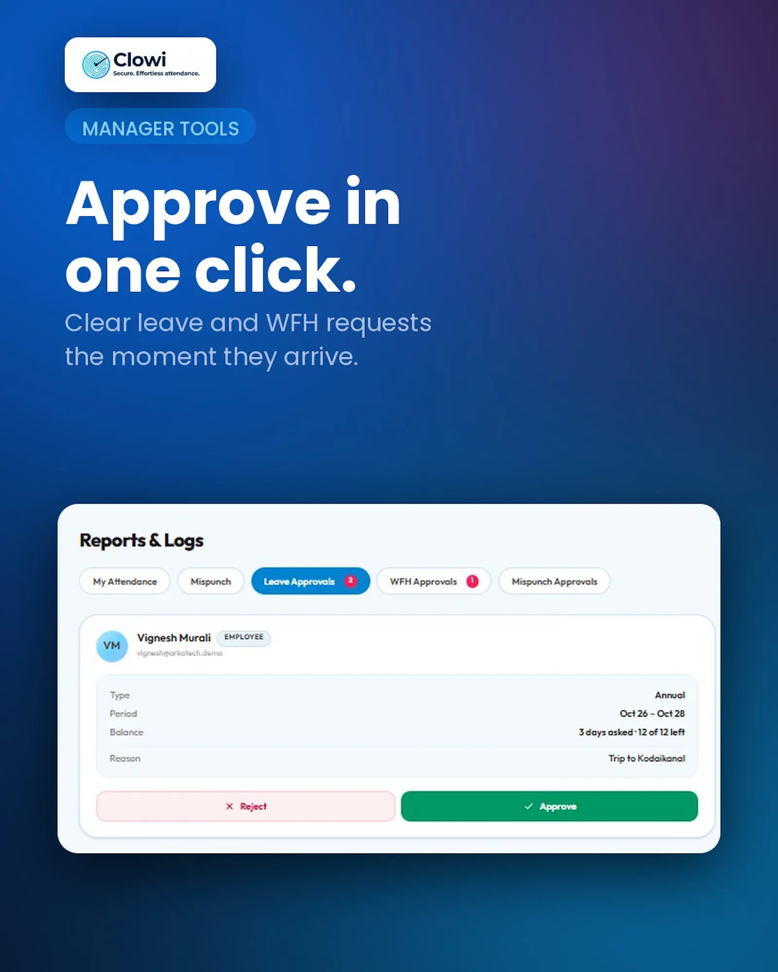 Clowi simplified attendance  screenshot 3