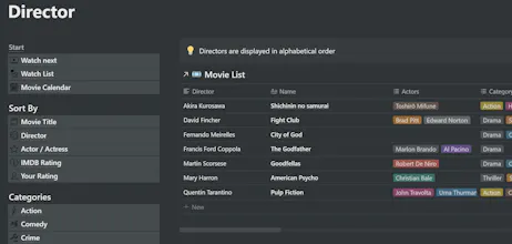 Notion Movie Library Template gallery image