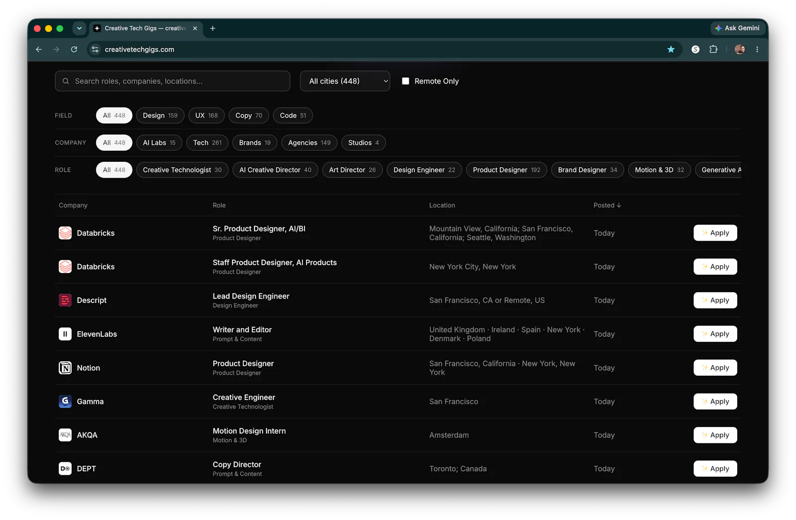 Creative Tech Gigs screenshot 3