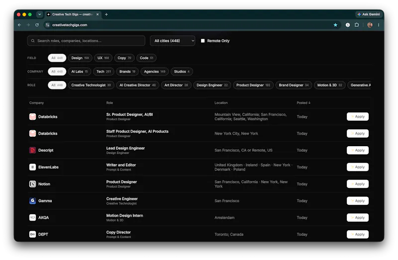 Creative Tech Gigs screenshot 3