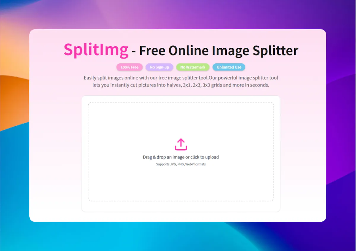 SplitImg -  Your 2-Second Image Splitter