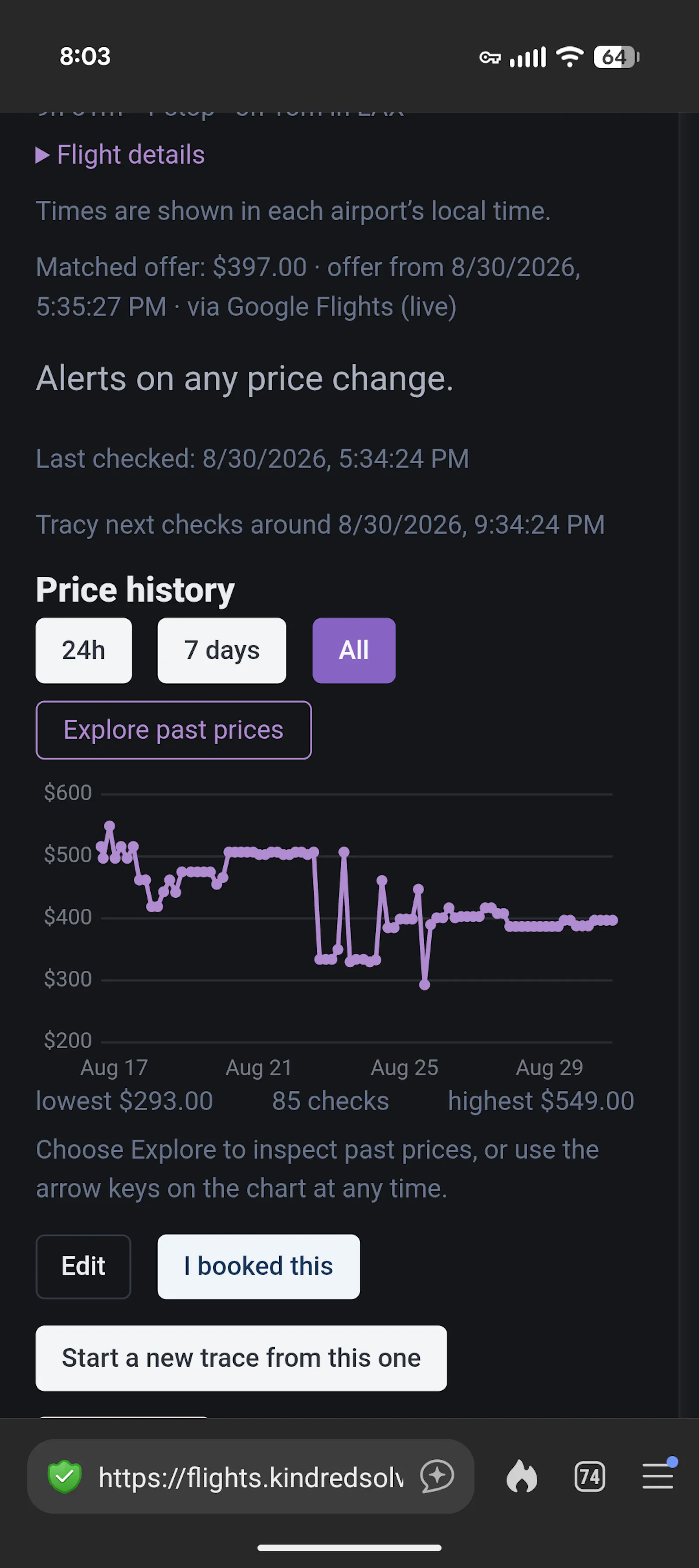 Tracy | Kindred Solves Flights screenshot 5